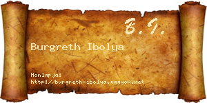 Burgreth Ibolya névjegykártya