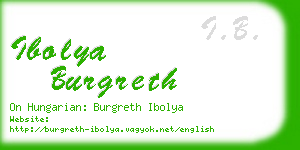 ibolya burgreth business card